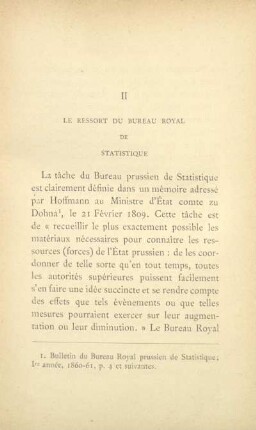 II. Le ressort du Bureau Royal de Statistique
