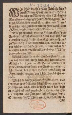 Wje schön leucht vns der Friedensstern/ || durch Jesum Christum vnsern Herrn/ ||