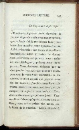 Seconde Lettre.