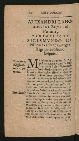 Alexandri Lahodowski Equitis Poloni, Panegyricus Sigismundo III. ...