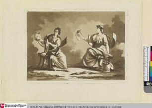 Peinteures antiques d'Herculanum; [Allegorien der Gelehrsamkeit]