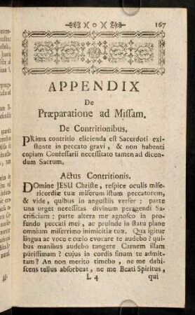 167-200, Appendix. De Praeparatione ad Missam.