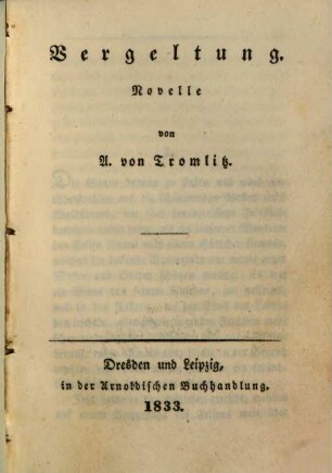 Sämmtliche Schriften von A. von Tromlitz. 32. Vergeltung