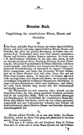 Neuntes Buch. Vergleichung der Verschiedenen Münze, Masse und Gewichte.