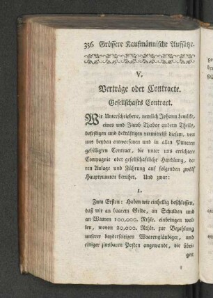 [V. Contracte oder Verträge.]