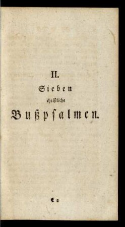 II. Sieben christliche Bußpsalmen