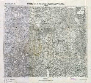 Reichskarte: Einheitsblatt 37 Friedland i. M.-Pasewalk-Woldegk-Prenzlau