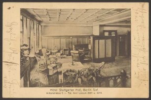 Ansichtskarte "Hotel Stuttgarter Hof", Eingangshalle, Anhalter Straße 9