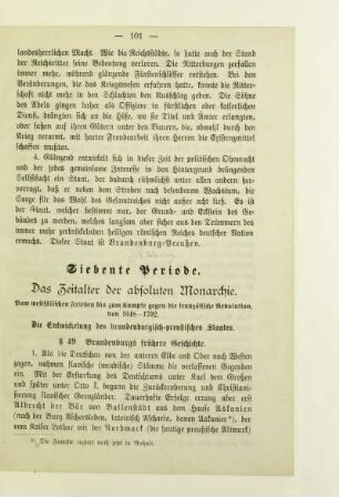 Siebente Periode. Das Zeitalter der absoluten Monarchie