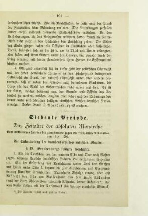 Siebente Periode. Das Zeitalter der absoluten Monarchie