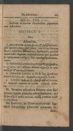 Sect. VIII. Hactenus de vocibus Flexibilibus, sequuntur nunc Inflexibiles.