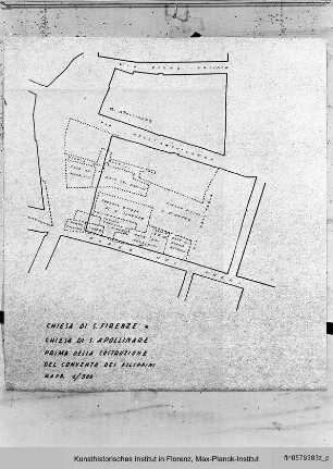 Topographische Zeichnung der Piazza San Firenze
