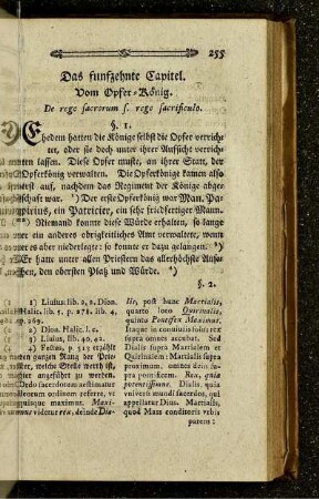Das funfzehnte Capitel. Vom Opfer-König ...