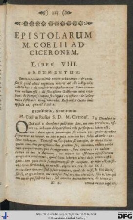 Epistolarum M. Coelii Ad Ciceronem. Liber VIII.