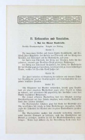 B. Restauration und Revolution