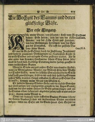 Die Hochzeit des Lamms und deren glückseelige Bäste