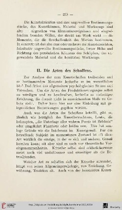 II. Die Arten des Schaffens