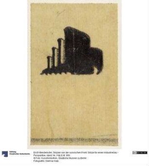Skizzen von der russischen Front. Skizze für einen Industriebau - Perspektive