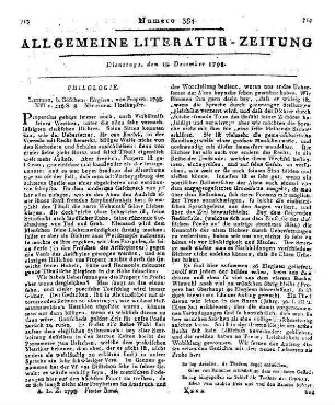 Propertius, S.: Elegieen. [Übers. v. K. L. von Knebel]. Leipzig: Göschen 1798