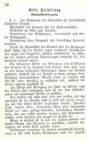 Elfte Abtheilung. Gesundheitsregeln.