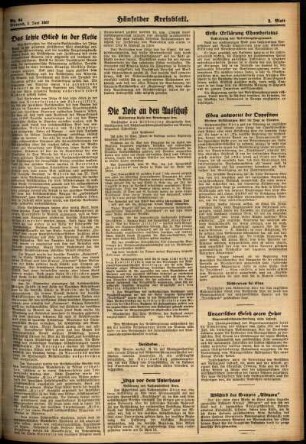 Zweite Ausgabe vom Mittwoch, den 02. Juni 1937.