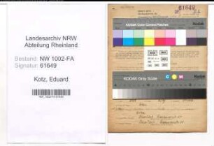 Entnazifizierung Eduard Kotz, geb. 01.06.1910 (Haendler)