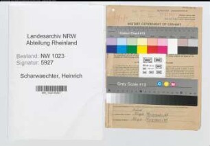 Entnazifizierung Heinrich Scharwaechter , geb. 04.03.1880 ()