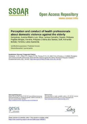 Perception and conduct of health professionals about domestic violence against the elderly