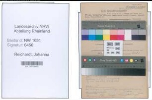 Entnazifizierung Johanna Reichardt , geb. 07.06.1903 ()