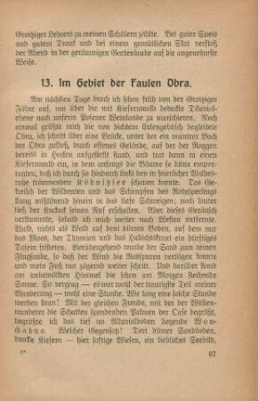 13. Im Gebiet der Faulen Obra