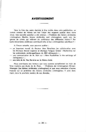 321, Avertissement