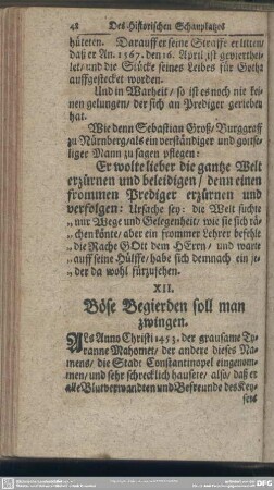 XII. Böse Begierden soll man zwingen