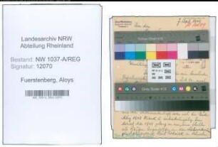 Entnazifizierung Aloys Fuerstenberg , geb. 28.08.1892 (Kaufm.Angestellter)