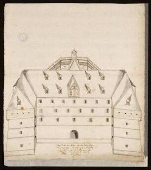"Abriss des Hohentwiel von Herrn Obristen Wüderholden (Wiederhold) neu angelegten Werks gegen Stauffen (Hilzingen)und wäre solches gestalten gegen der Festung dem Prospekt nah anzusehen anno 1653"