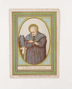Religiöses Kärtchen: Der heilige Alfons von Ligouri