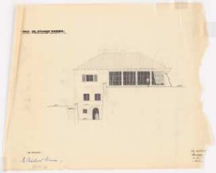 Wohnhaus Dr. Werner, Stuttgart: Ansicht West 1:100