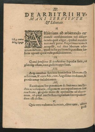 III. De Arbitrii Humani Servitute Et Libertate.