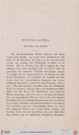 5. Capitel. Rückschau und Ausblick