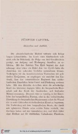 5. Capitel. Rückschau und Ausblick