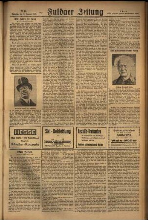 Dritte Ausgabe vom Samstag, den 19. Januar 1929.