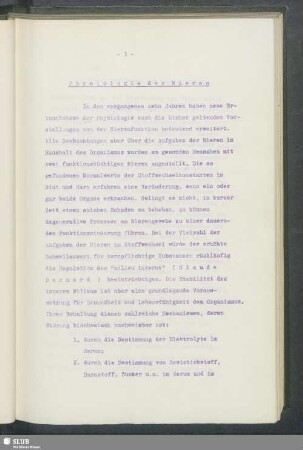 Physiologie der Nieren