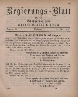 Nr. 16 : 31. Mai 1876