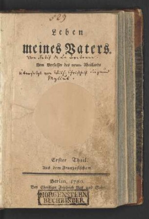 1. Theil: Leben meines Vaters