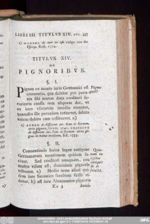 Titulus XV. De Pignoribus.