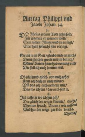 Am tag Philippi und Jacobi ...