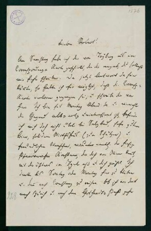 Brief vom 24. August 1876
