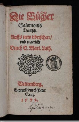 Die Bücher Salomonis Deudsch