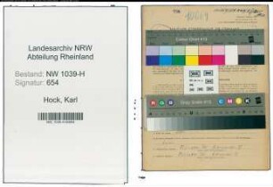 Entnazifizierung Karl Hock , geb. 01.02.1886 (Beamter)