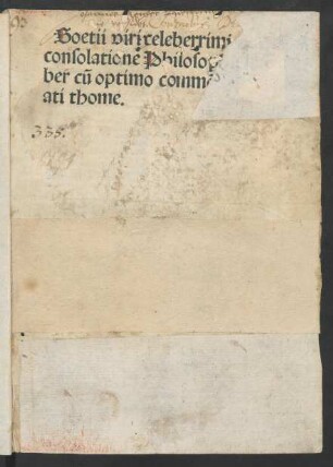 De consolatione philosophiae. Daran: Compendiosa Consolationis resumptio