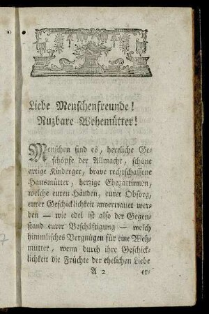 Liebe Menschenfreunde! Nuzbare Wehenmütter!